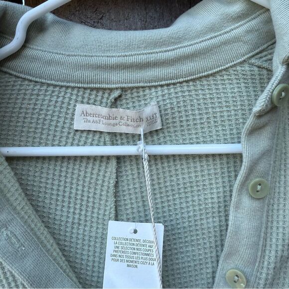 Womens XXS Tall Abercrombie & Fitch Light Green Waffle Knit Henley Dress - Picture 3 of 3